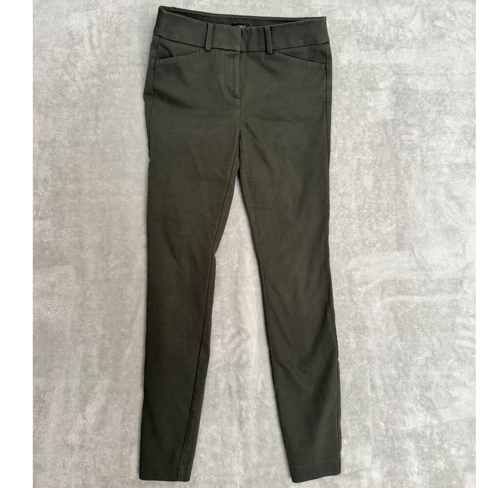 Ann Taylor LOFT Marisa Skinny Ankle Pants Women's 2 Tall Olive Green Stretch